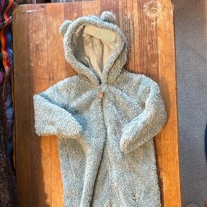 Cozy Fleece Baby Onesie with Bear Ears